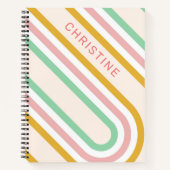 Carnet Lignes Arc Rétro Pastel Rose Minimal (Devant)