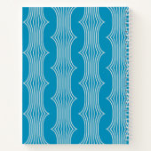 Carnet Lignes blanches Abstraites rétro sur Motif bleu (Dos)