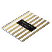 Carnet Lignes blanches customisées arrière - plan d'or de (Côté gauche)