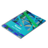 Carnet Lignes bleues et vertes modernes Abstrait (Côté gauche)