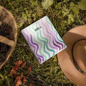 Carnet Lignes d'aquarelles violettes et vertes