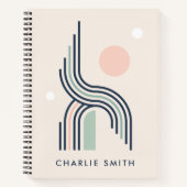 Carnet Lignes d'art géométrique abstraites rétro arches c (Devant)