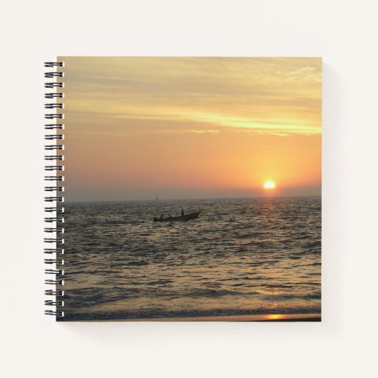 Carnet Lignes de coucher de soleil et douces réflexions (Devant)