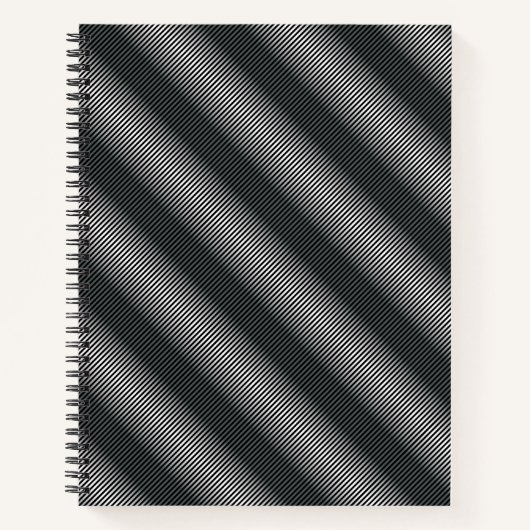 Carnet Lignes de gris noir et blanc ultra minces (Devant)