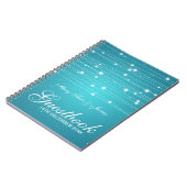 Carnet Lignes de scintillement turquoise de Guestbook de (Côté gauche)