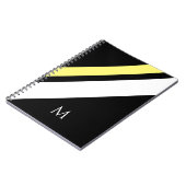 Carnet Lignes diagonales initiales personnalisées en noir (Côté gauche)