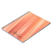 Carnet Lignes dynamiques de dégradé orange Nom élégant (Côté gauche)