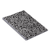 Carnet Lignes ondulées de doodle rétro : Monochrome (Côté Droit)