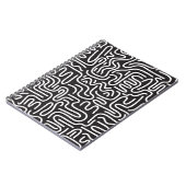 Carnet Lignes ondulées de doodle rétro : Monochrome (Côté gauche)