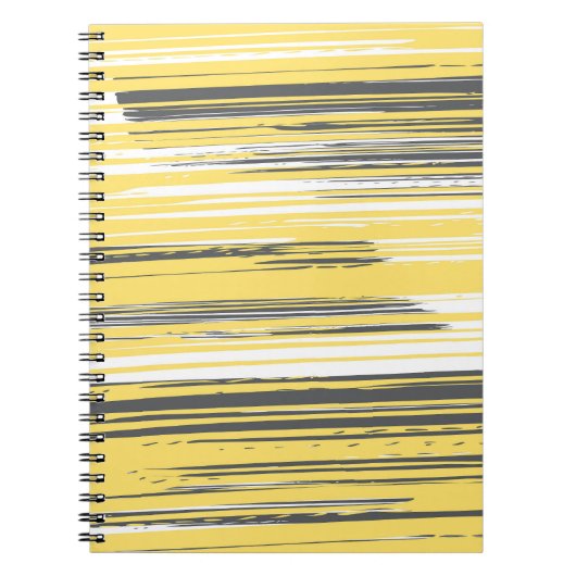 Carnet Lignes peintes à la main - jaune (Devant)