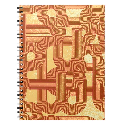 Carnet Lignes rétro. grunge dessinée à la main Abstraite (Devant)