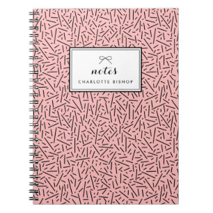 Carnet Lignes roses Motif Abstrait Personnalisé