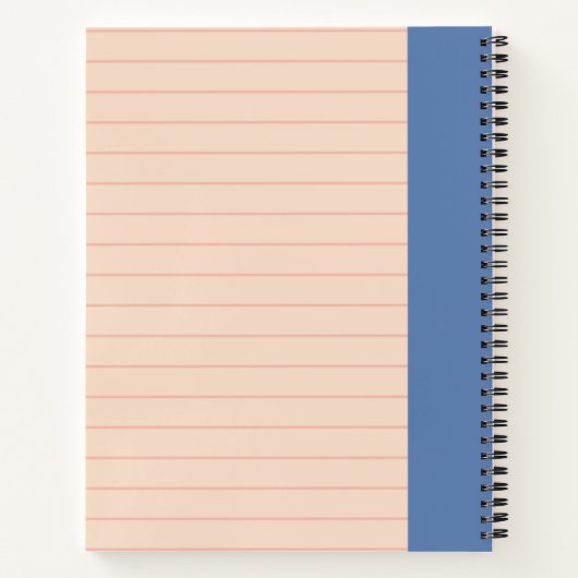 Carnet Lignes Simples Bleu Bleu Personnalisé (Dos)