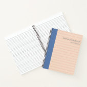 Carnet Lignes Simples Bleu Bleu Personnalisé (Intérieur)