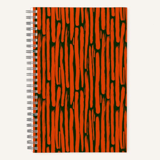 Carnet Lignes verticales orange à l'aquarelle (Recto)