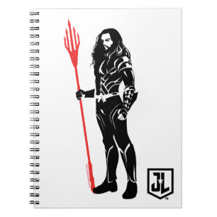 Carnet Ligue de Justice Aquaman Pose Noir Pop Art