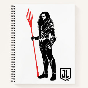 Carnet Ligue de Justice Aquaman Pose Noir Pop Art