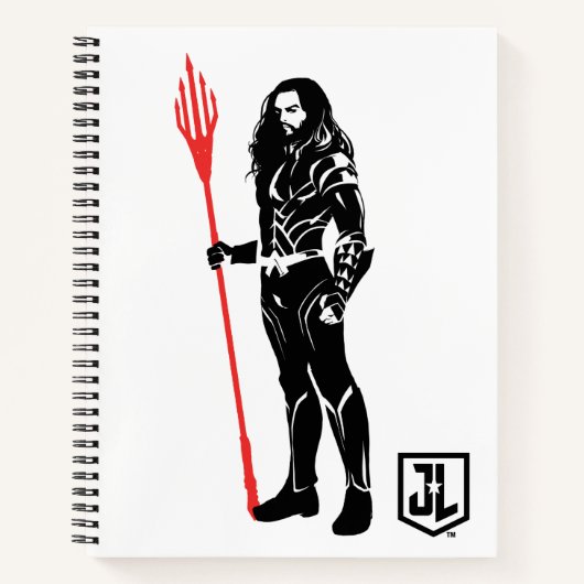 Carnet Ligue de Justice | Aquaman Pose Noir Pop Art (Devant)