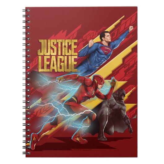 Carnet Ligue de Justice | Badge Superman, Flash et Batman (Devant)
