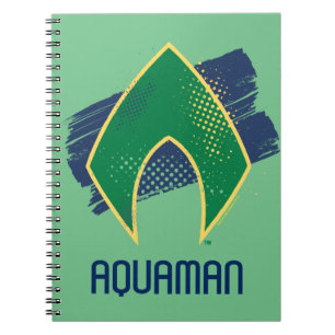 Carnet Ligue de Justice Symbole Aquaman à demi-teintes