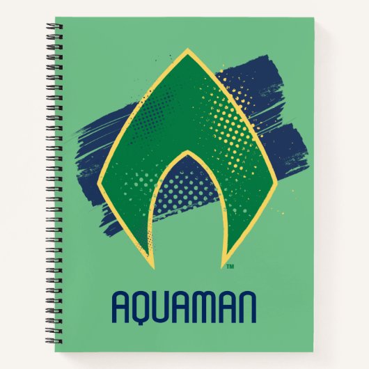 Carnet Ligue de Justice | Symbole Aquaman à demi-teintes  (Devant)