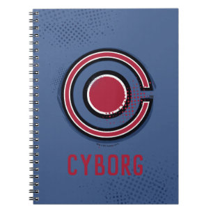 Carnet Ligue de Justice Symbole de cyborg brosse et dem