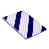 Carnet Lilac and white stripes pattern with navy blue (Côté Droit)