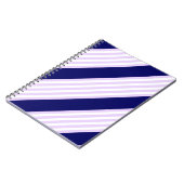 Carnet Lilac and white stripes pattern with navy blue (Côté gauche)