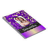 Carnet Lilac et dentelle noire damasée (Côté Droit)