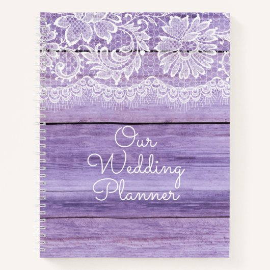 Carnet Lilac Lace et Mariage en bois de grange (Devant)