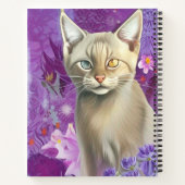 Carnet Lilac Lynx pointe Chat siamois dans le violet (Dos)