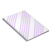 Carnet Lilac violet et blanc cinq bandes motif (Côté Droit)