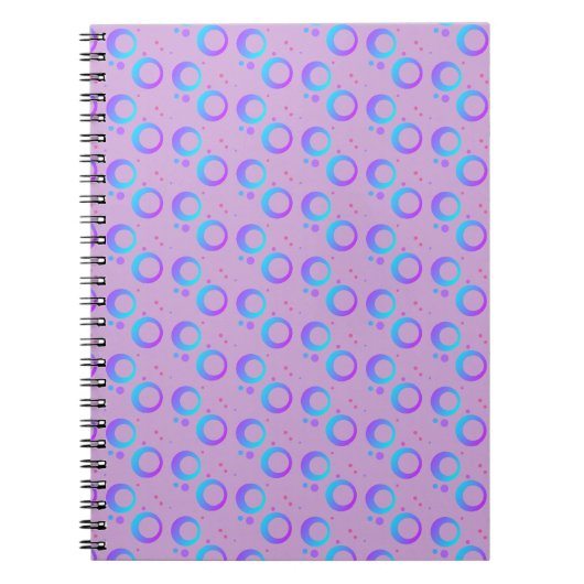 Carnet Lilas bleu violet pourpre cercle points (Devant)