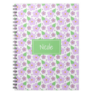 Carnet lilas de photo de motif de fleurs
