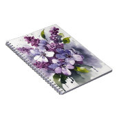 Carnet Lilas - Fleurs aquarelle (Côté Droit)