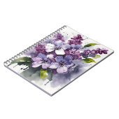 Carnet Lilas - Fleurs aquarelle (Côté gauche)
