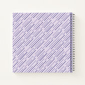 Carnet Lilas Moderne Violet Monogramme en Bandes Diagonal (Dos)
