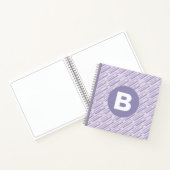 Carnet Lilas Moderne Violet Monogramme en Bandes Diagonal (Intérieur)