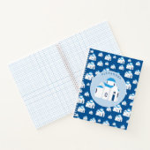 Carnet L'île grecque Santorin Blue Dome Eglise Monogramme (Intérieur)