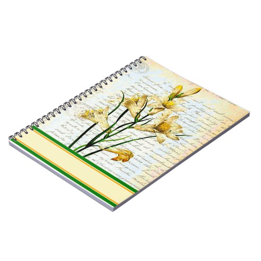 Carnet lilies et script (Côté gauche)