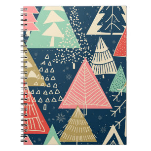 Carnet L'Illustration Festive Des Arbres De Noël.