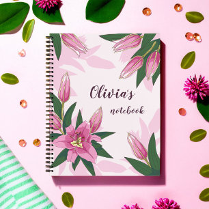 Carnet Lily à floraison rose