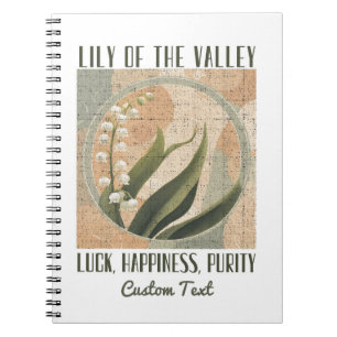 Carnet Lily de la vallée Mois de naissance Fleur Vintage