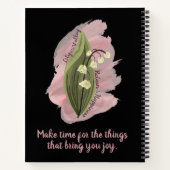 Carnet Lily of the Valley Happiness Personnalisé Black (Dos)