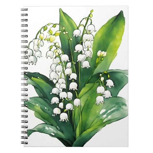 Carnet Lily of the Valley - Watercolor flowers (Devant)