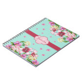 Carnet Lily & Peony Floral Aqua (Côté gauche)