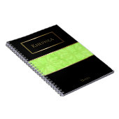 Carnet Lime Green Batik Nom simple (Côté Droit)