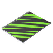Carnet Lime vert et charbon de bois cinq bandes motif (Côté gauche)