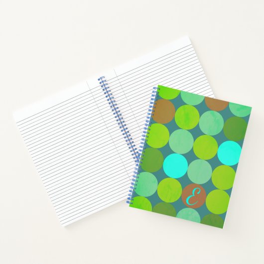 Carnet Lime Vert Turquoise Turquoise & Rust Cercles Monog (Intérieur)