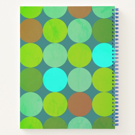 Carnet Lime Vert Turquoise Turquoise & Rust Cercles Monog (Dos)